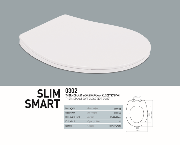 Nkp Slim Smart Thermoplast Yavaş Kapanan Klozet Kapağı 0302